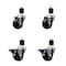 Service Caster 3'' Soft Rubber Wheel Swivel 1-7/8'' Expanding Stem Caster Set 2 Brakes, 4PK SCC-EX20S314-SRS-2-PLB-2-178 - alternate 1